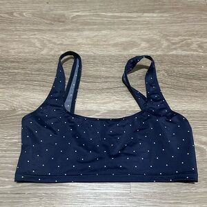 Reformation Navy Blue Polka Dot Bikini Top